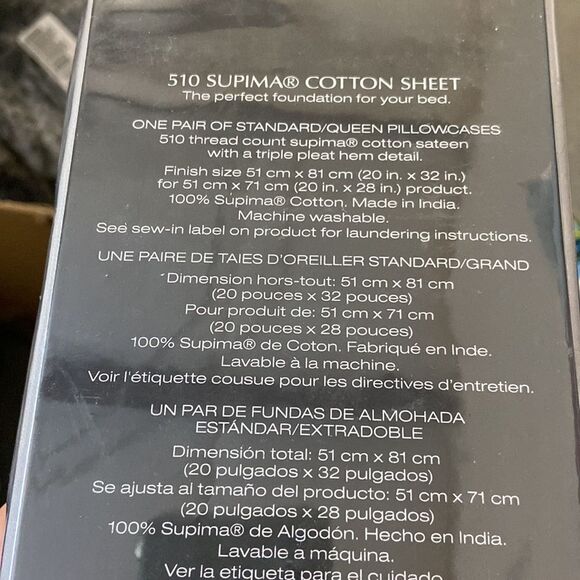 Donna Karan Standard/Queen Pair Pillowcases 510 TC Supima Cotton. Color:Grey - Picture 4 of 4